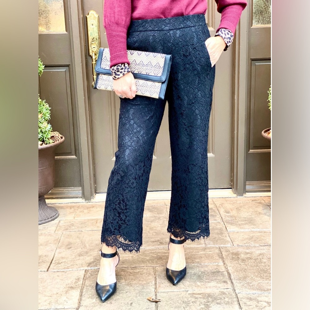 “J. CREW” Hi-Rise Pull On Peyton Lace Pants - Picture 2 of 5